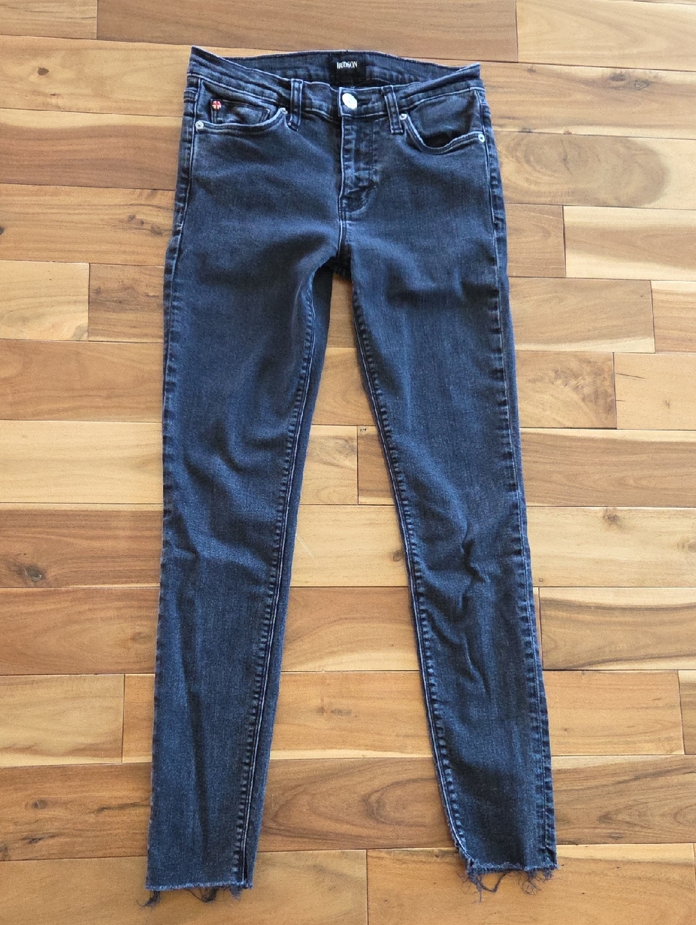 Hudson Jeans Washed Black Skinny Jeans